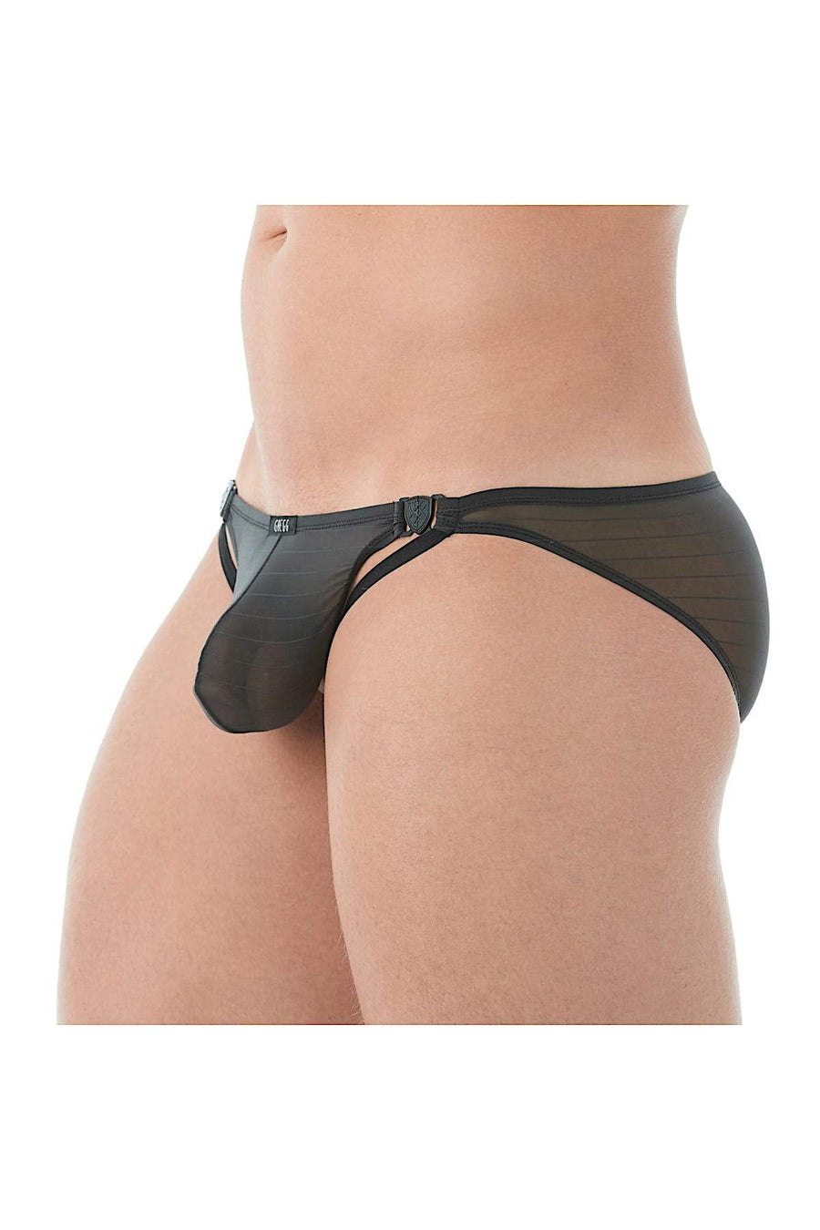 Gregg Homme Black Mesh Suspender C-Ring Brief