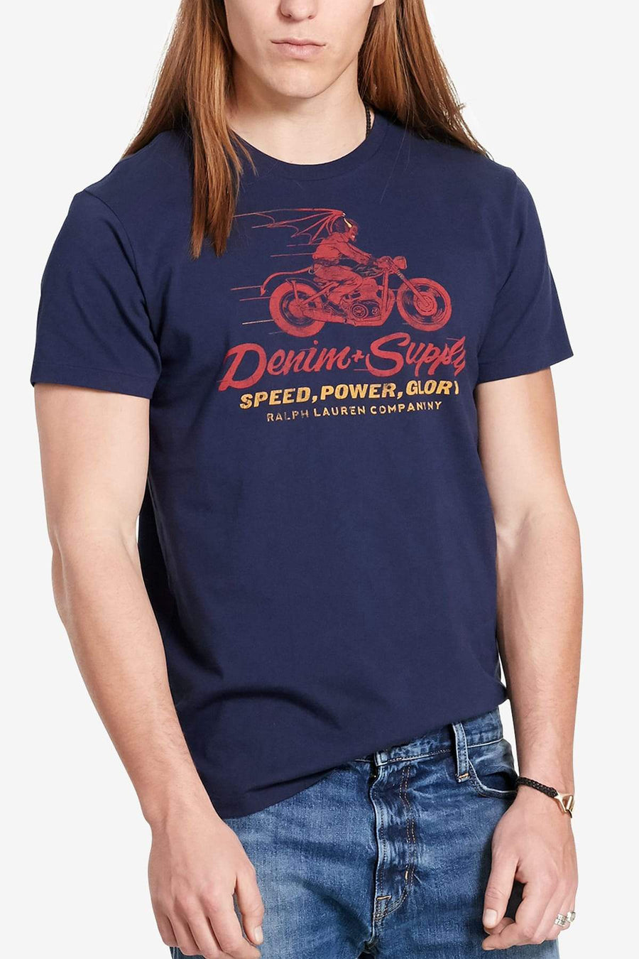 Denim Supply Ralph Lauren Mens Graphic-Print T-Shirt Navy