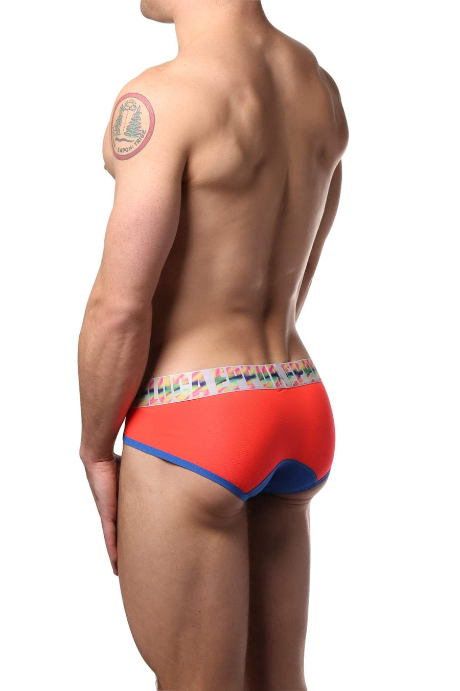 EppureLuca Blue/Orange Alessandro Low-Rise Color-Blocked Brief
