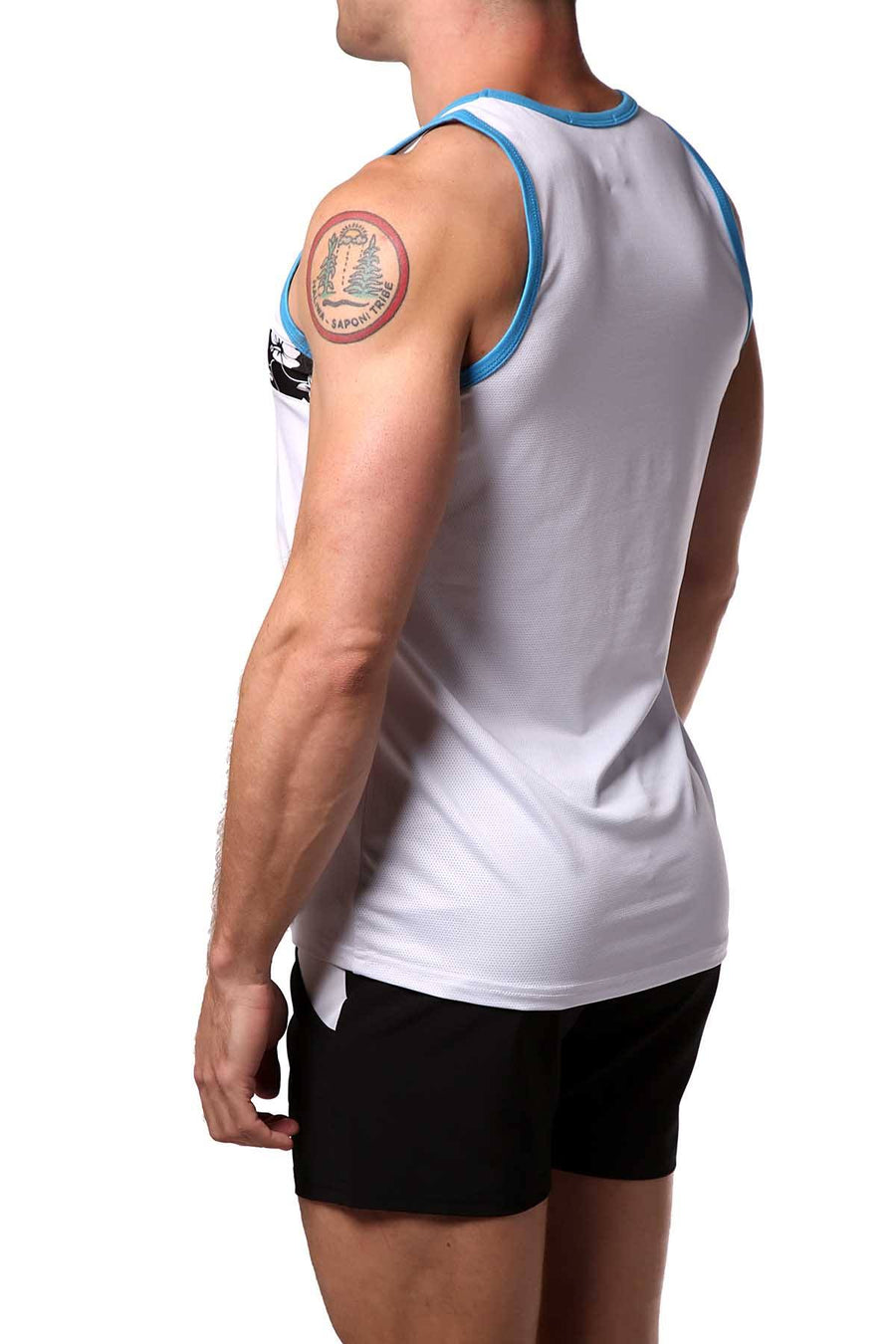 Freedom Reigns White/Hawaiian-Print Aloha Tank Top