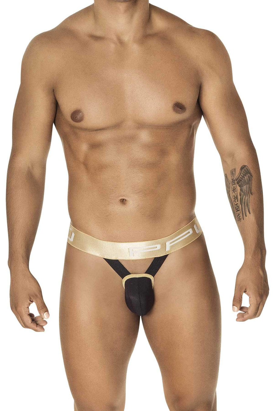 PPU Black & Gold Looped Pouch Jackstrap