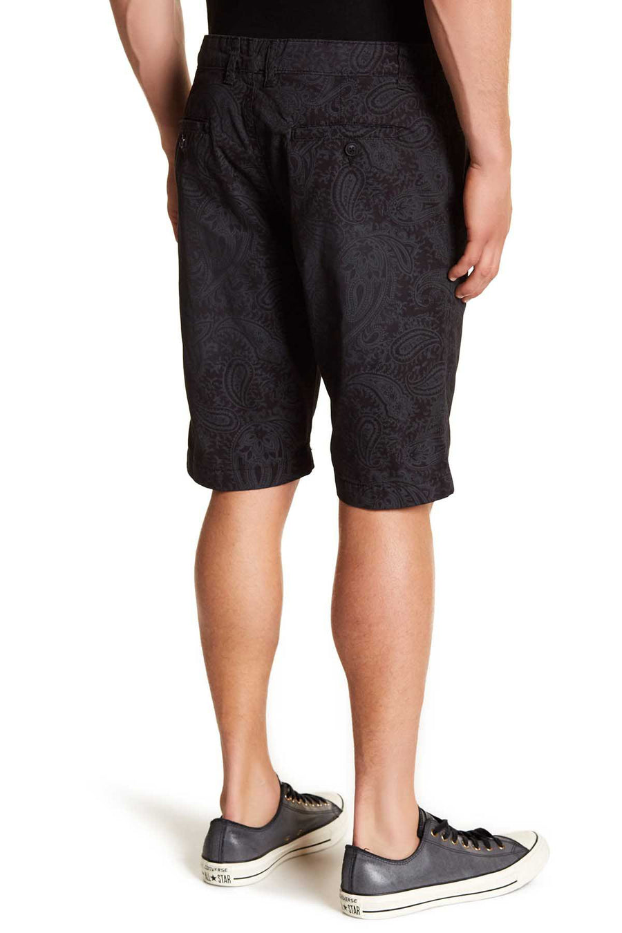 Pop Icon Black Paisley Flat Front Short