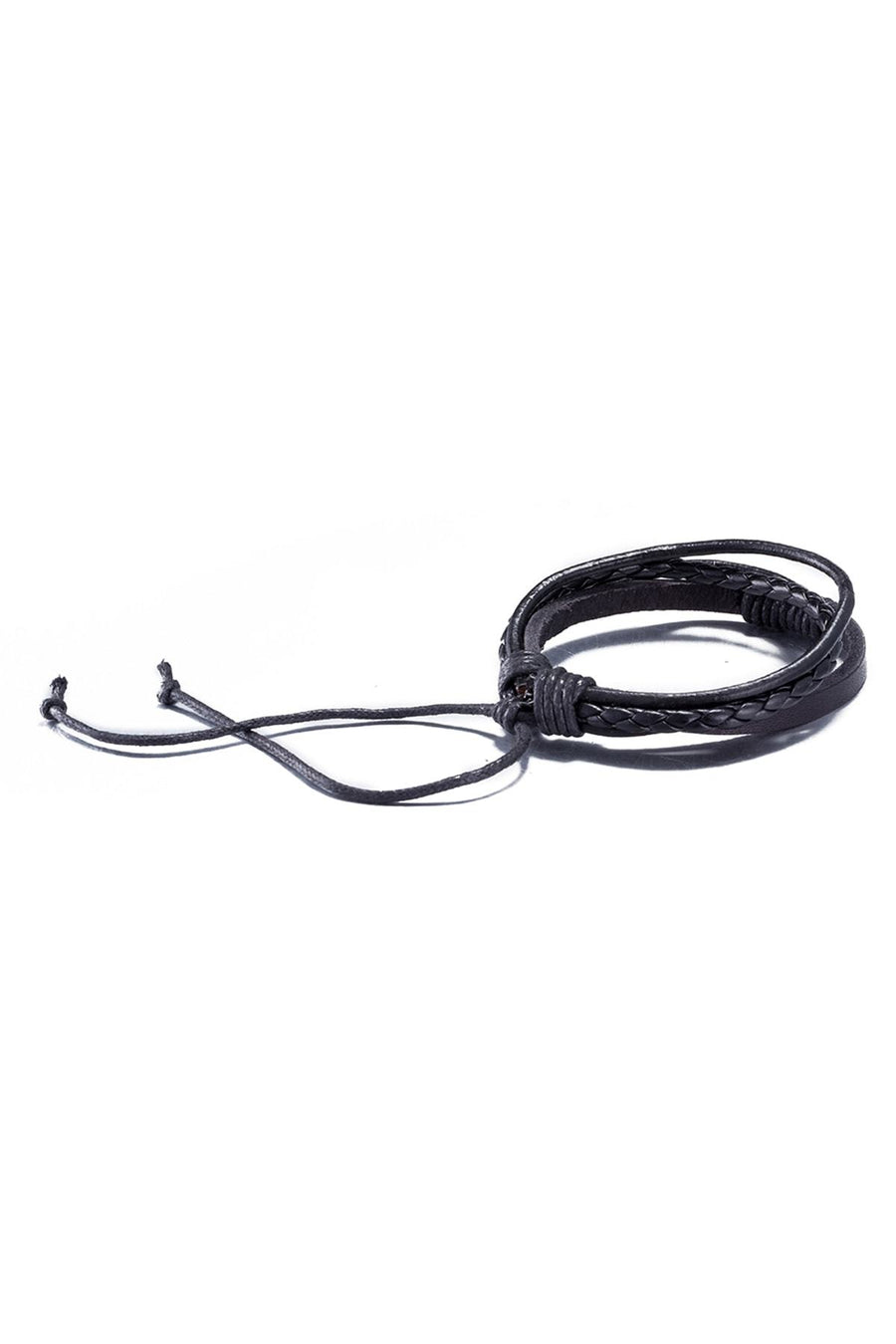 Black Vintage Fashion Strap Leather Rope Wristband Bracelet