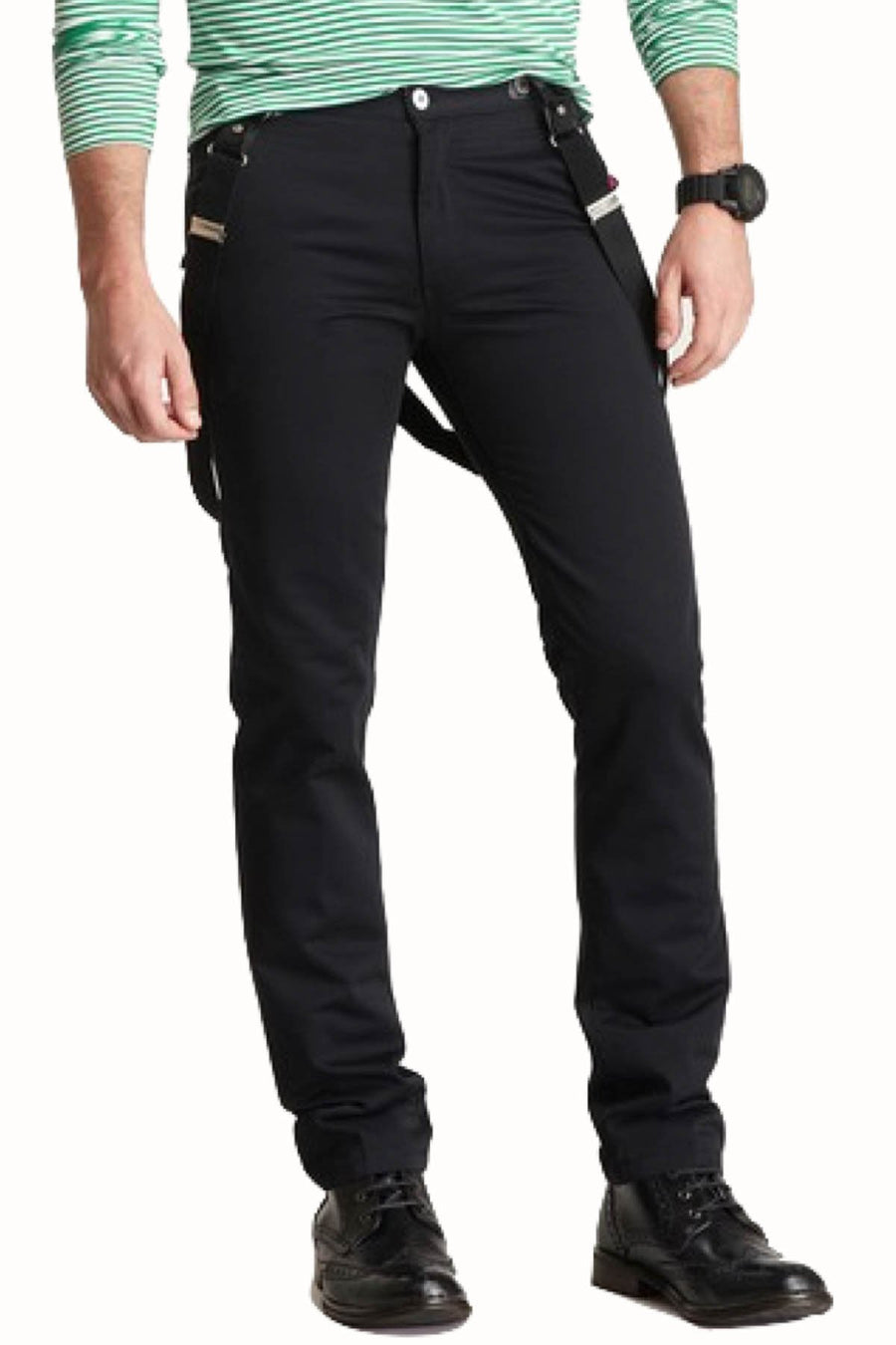 Something Strong Black Suspender Skinny Pant