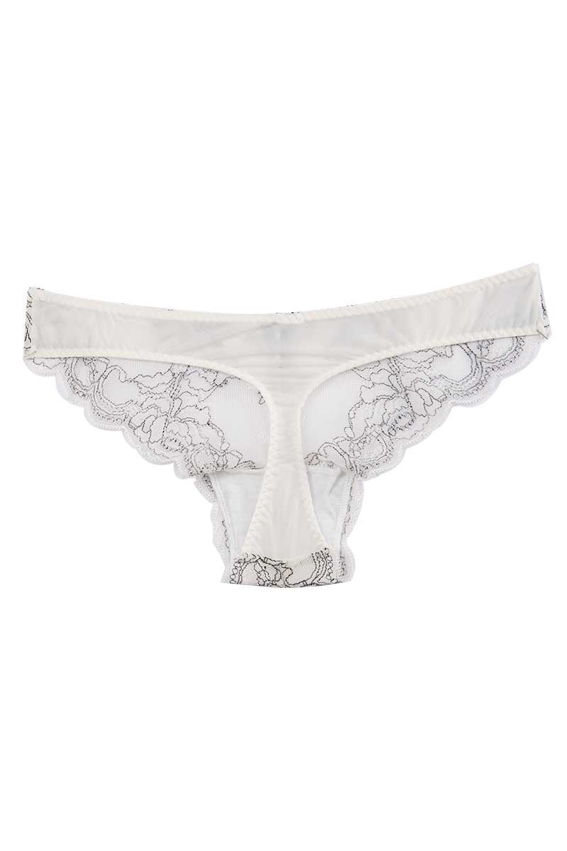 Catherine Malandrino White Corded Lace Thong