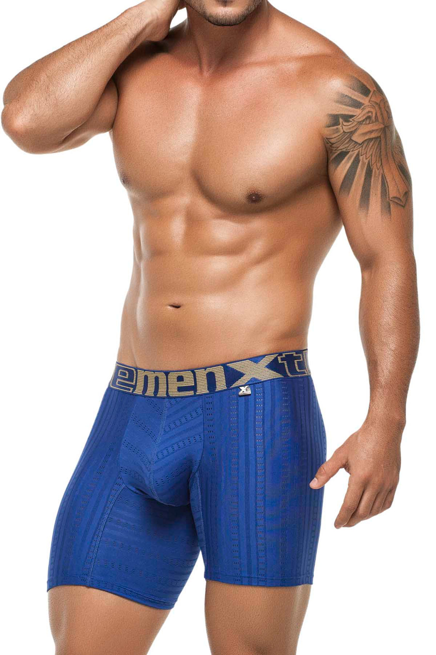 Xtremen Blue Classic Micro Jacquard Boxer Brief
