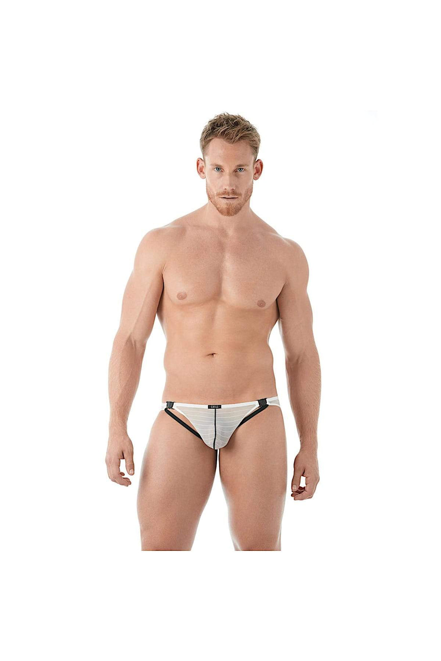 Gregg Homme White Mesh Suspender C-Ring Brief