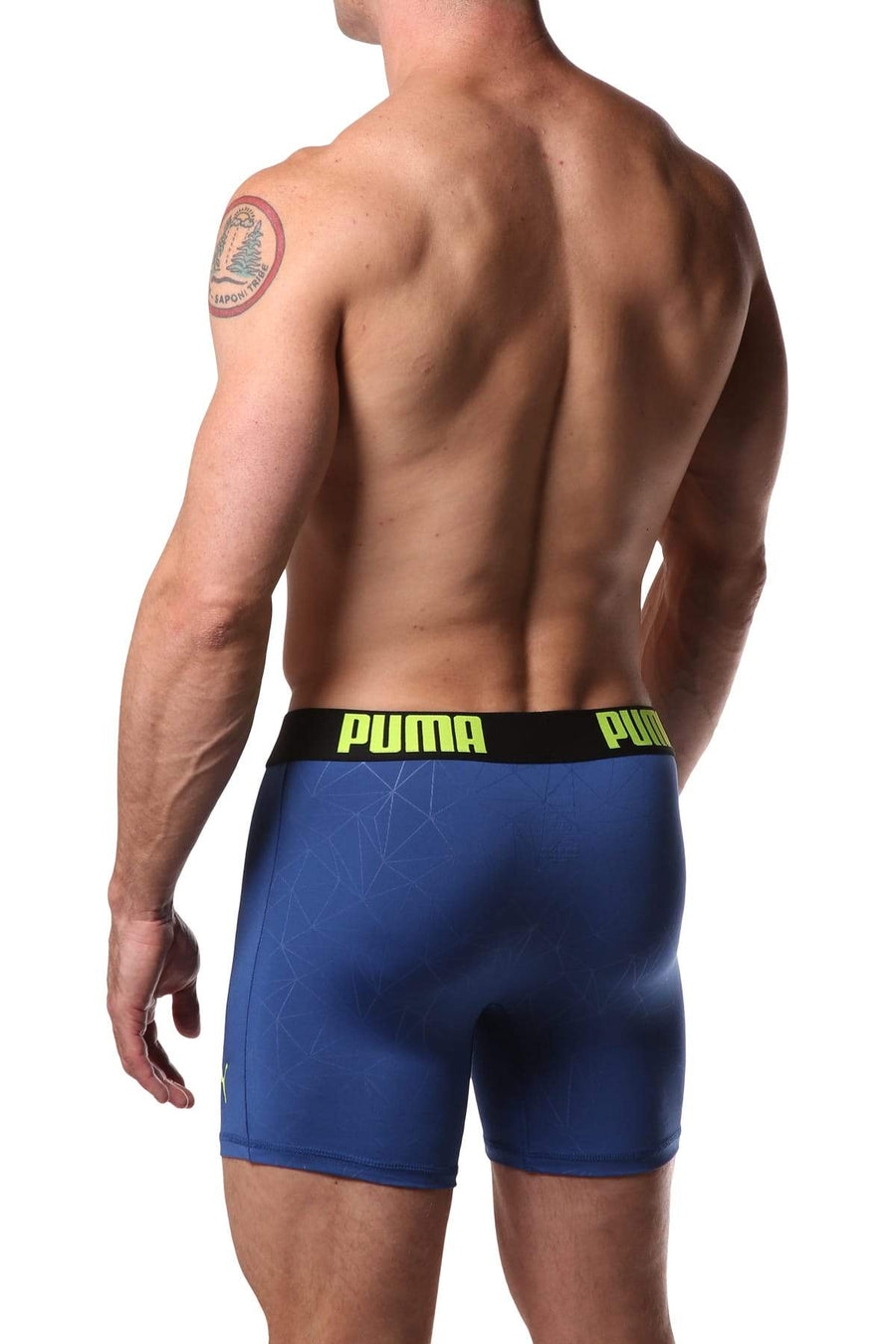 PUMA Blue Geometric Print Boxer Brief