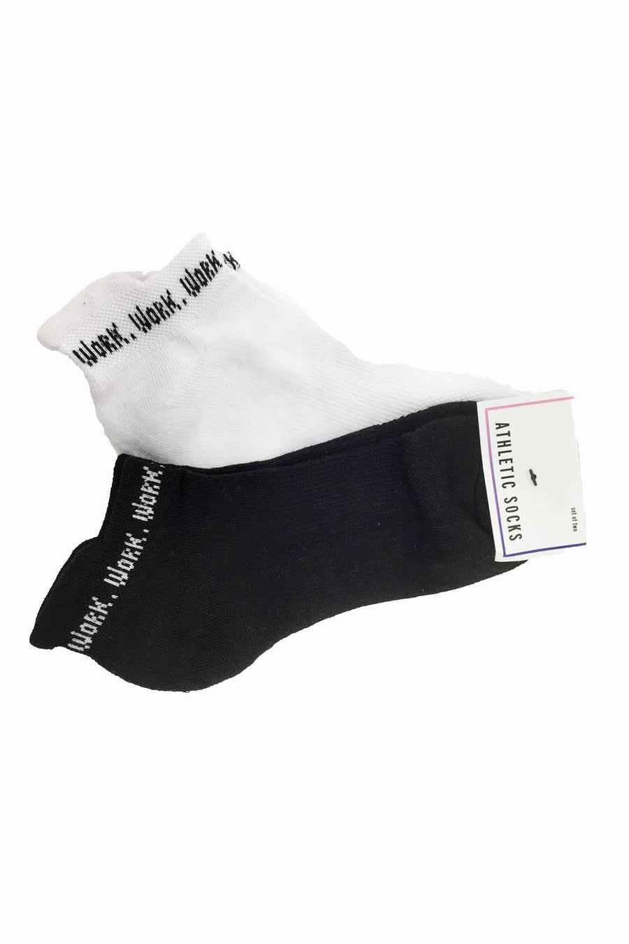 TwelveNYC Black/White Women's Work Work Work Ankle Sock 2-Pack