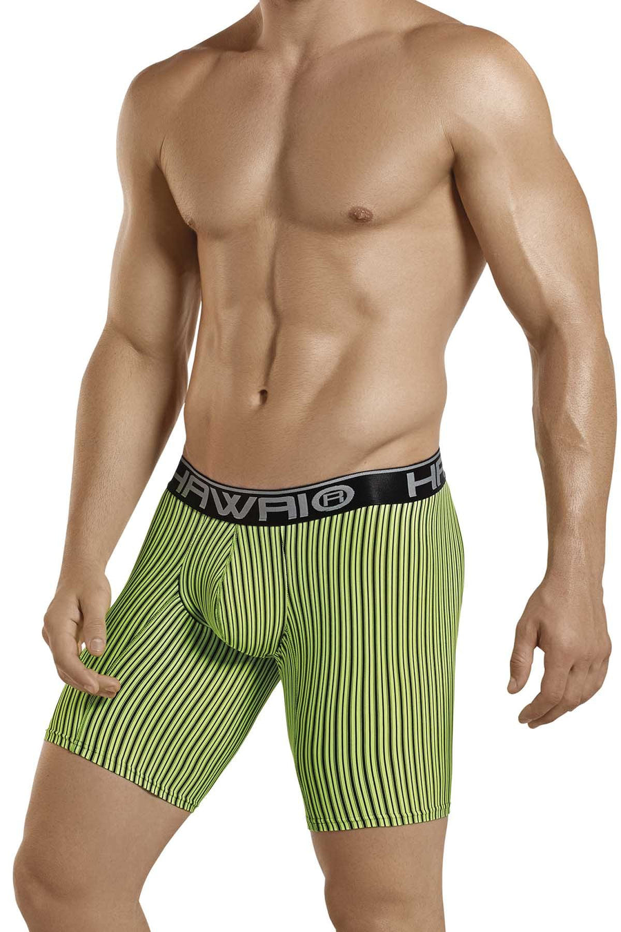 Hawai Black & Lime Green Stipe Boxer