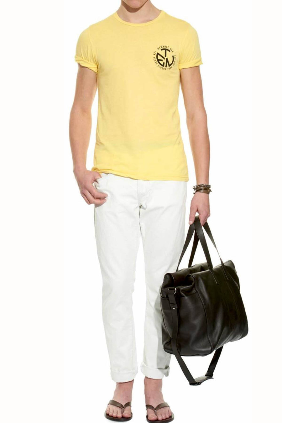 Rxmance Unisex Yellow Circle Ten Crew Tee