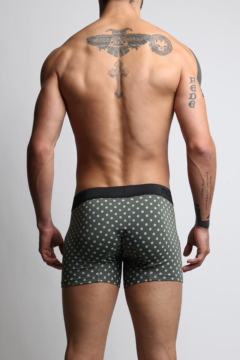 Mosmann Green & Blue Polka Dots Long Boxer