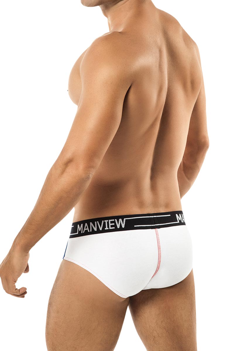 Manview White Stretch Cotton Edger Brief