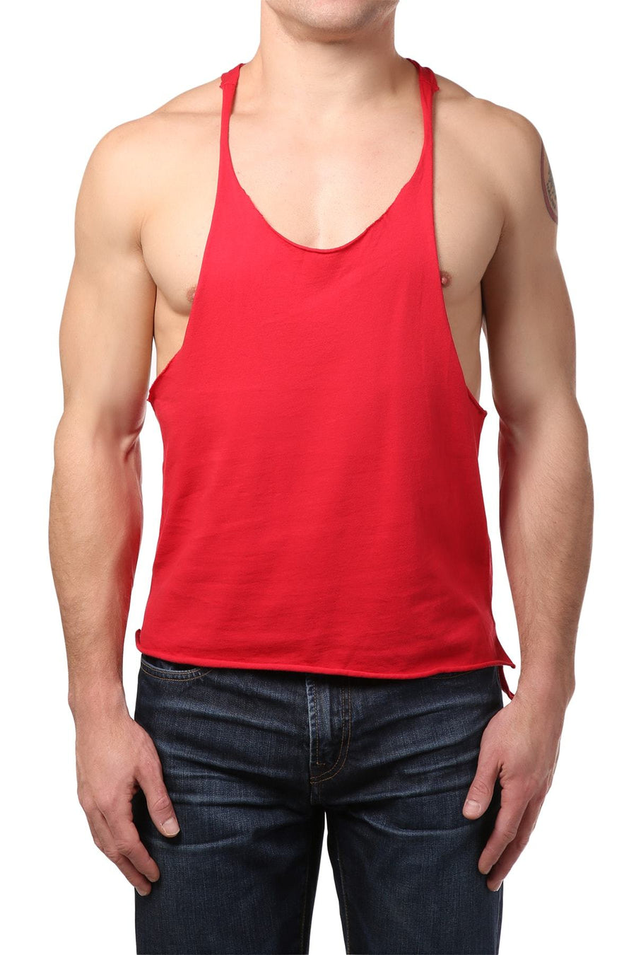 Y.M.L.A Red Raw Edge String Tank