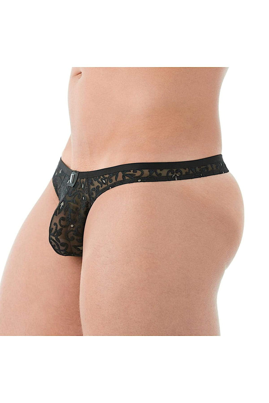 Gregg Homme Floral Burnout Rococo Mesh Thong