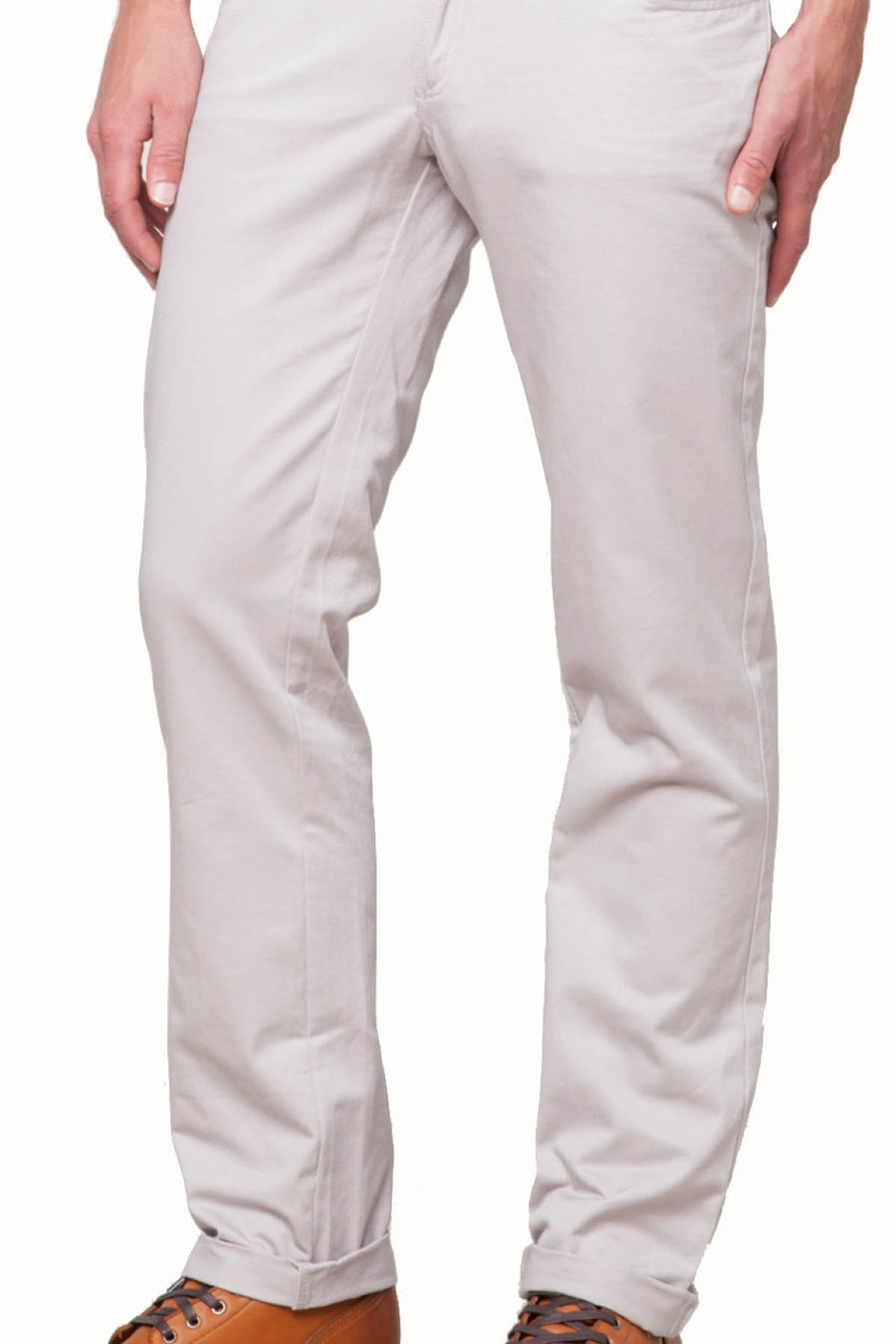 Something Strong Light Grey Straight Leg 5-pocket Pant