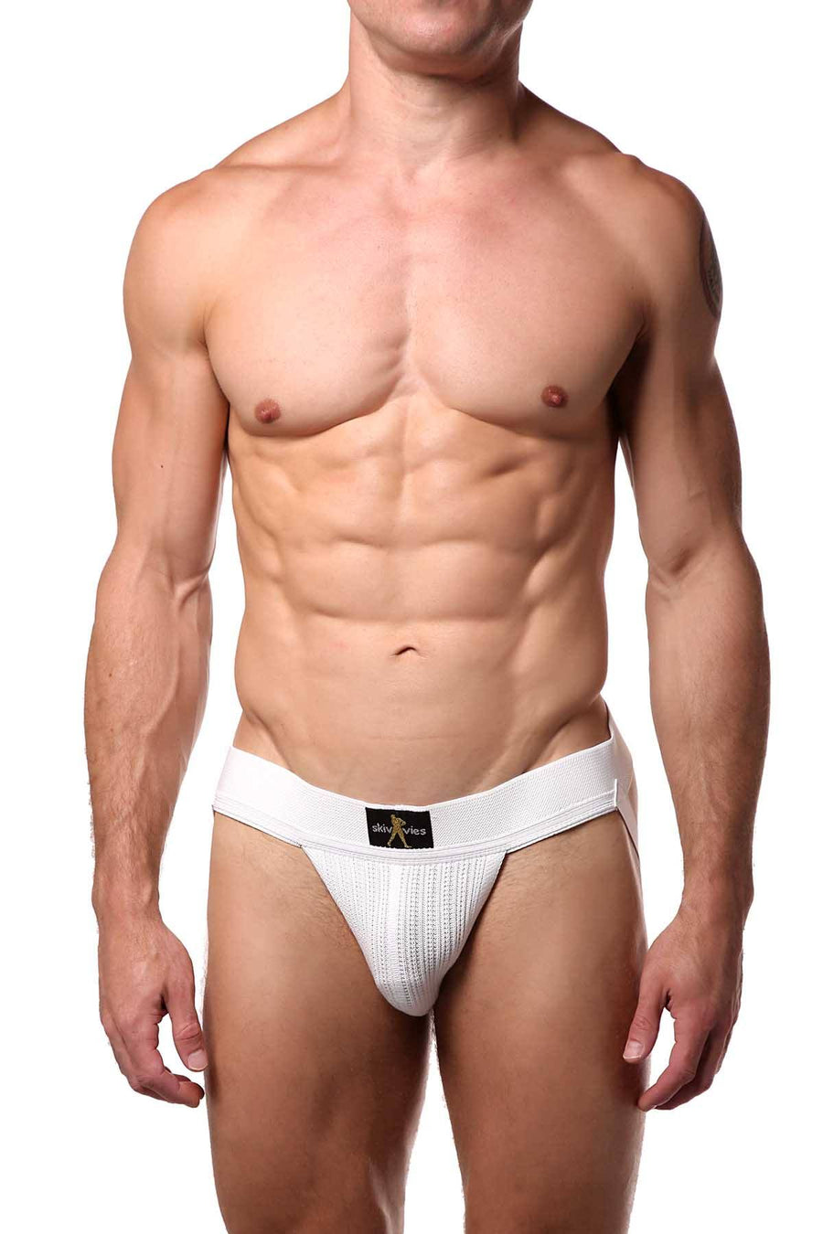Skivvies White Swimmer Knit Jock