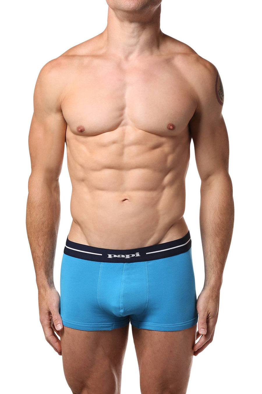 Papi Turquoise/White/Navy Nautical Brazilian Trunk 3-Pack