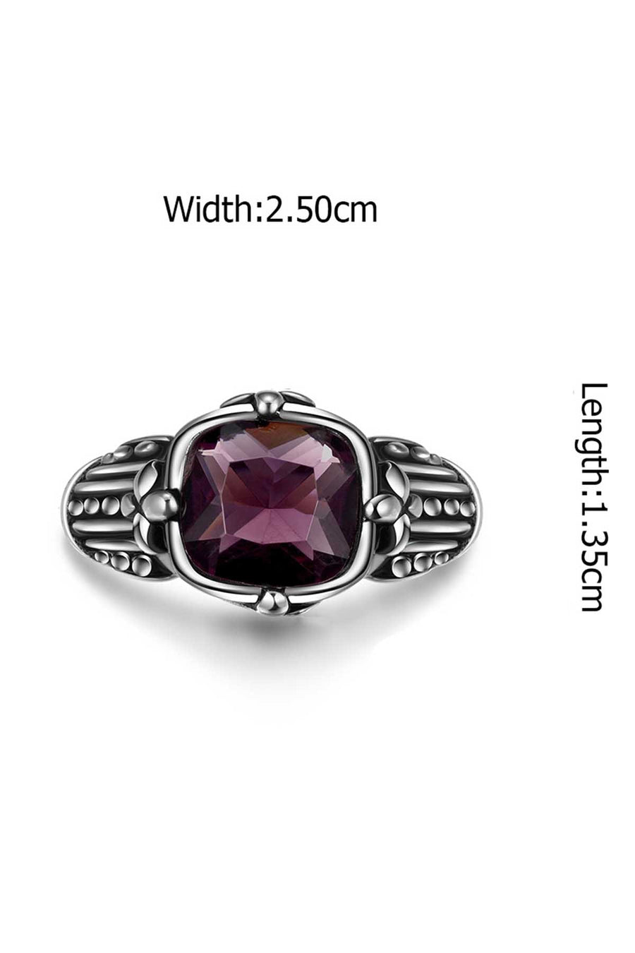 Gomaya Purple Trinitite Stainless Steel Ring