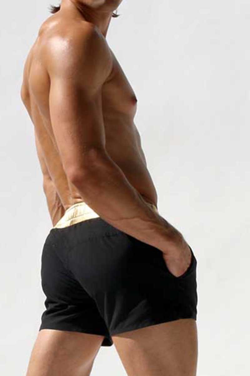Rufskin Black & Gold Delon Microfiber Swim Shorts