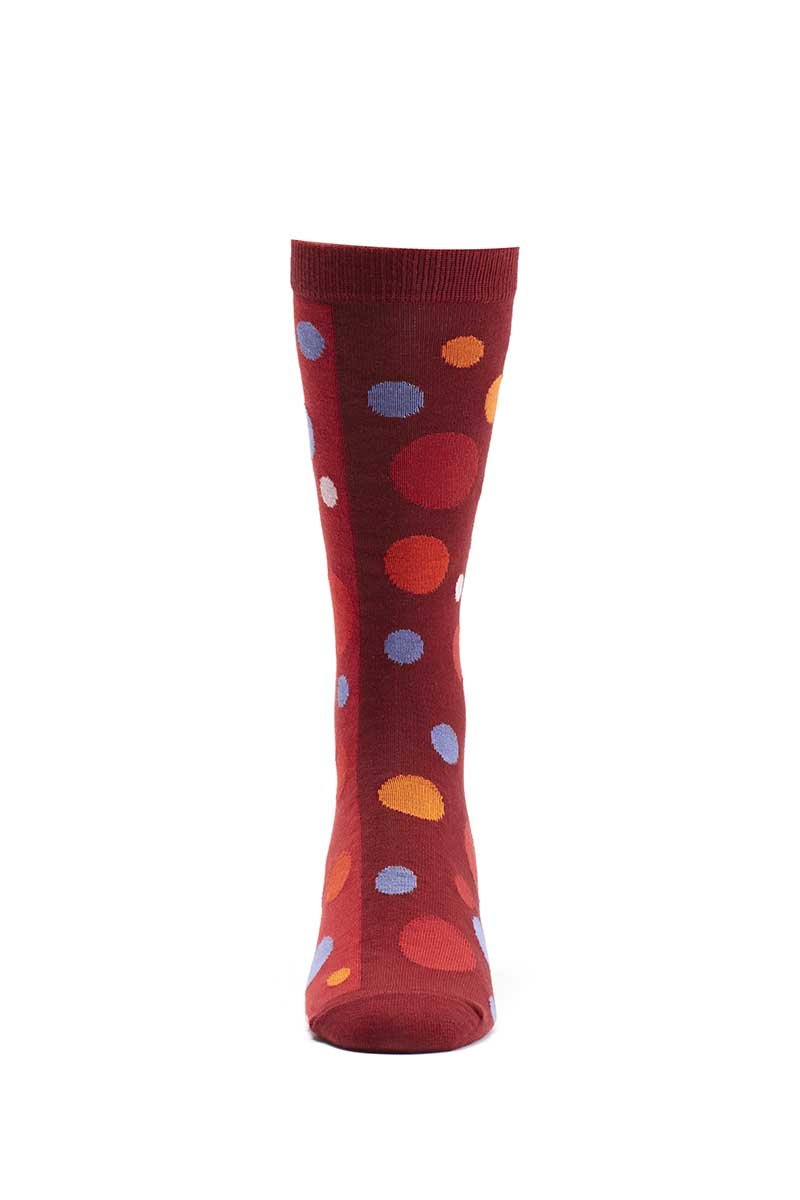 Ozone Red Dual Dots Crew Sock