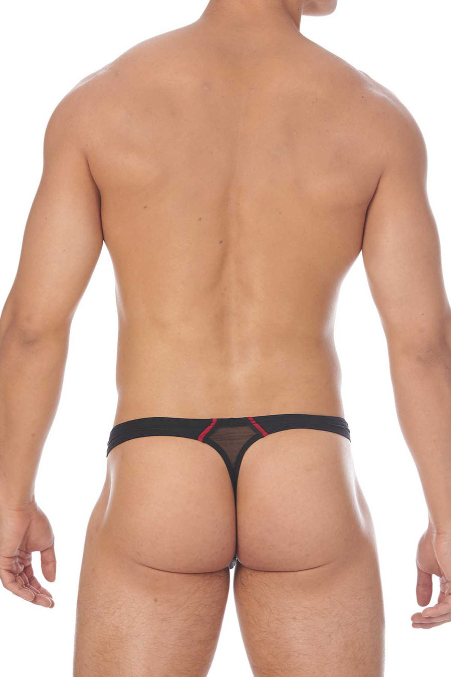 Gregg Homme Black Cheeky Mesh C-Ring Thong