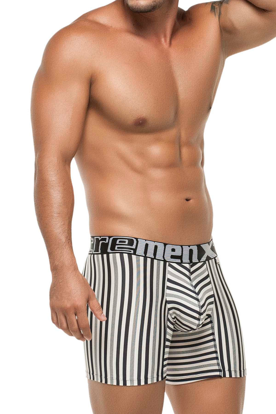 Xtremen Grey Classic Stripes Microfiber Boxer Brief