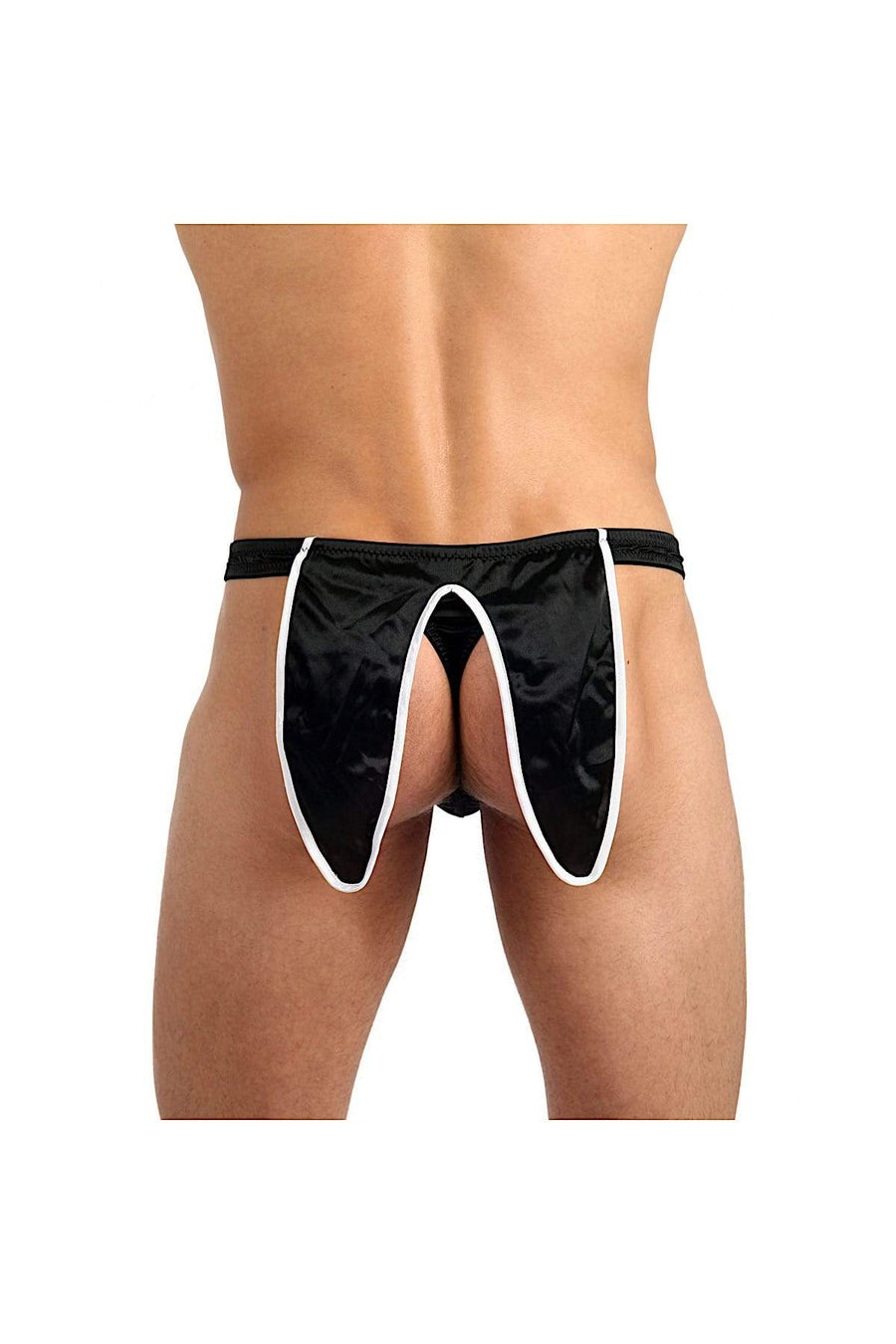 Gregg Homme Black Tuxedo Satin Knit Thong