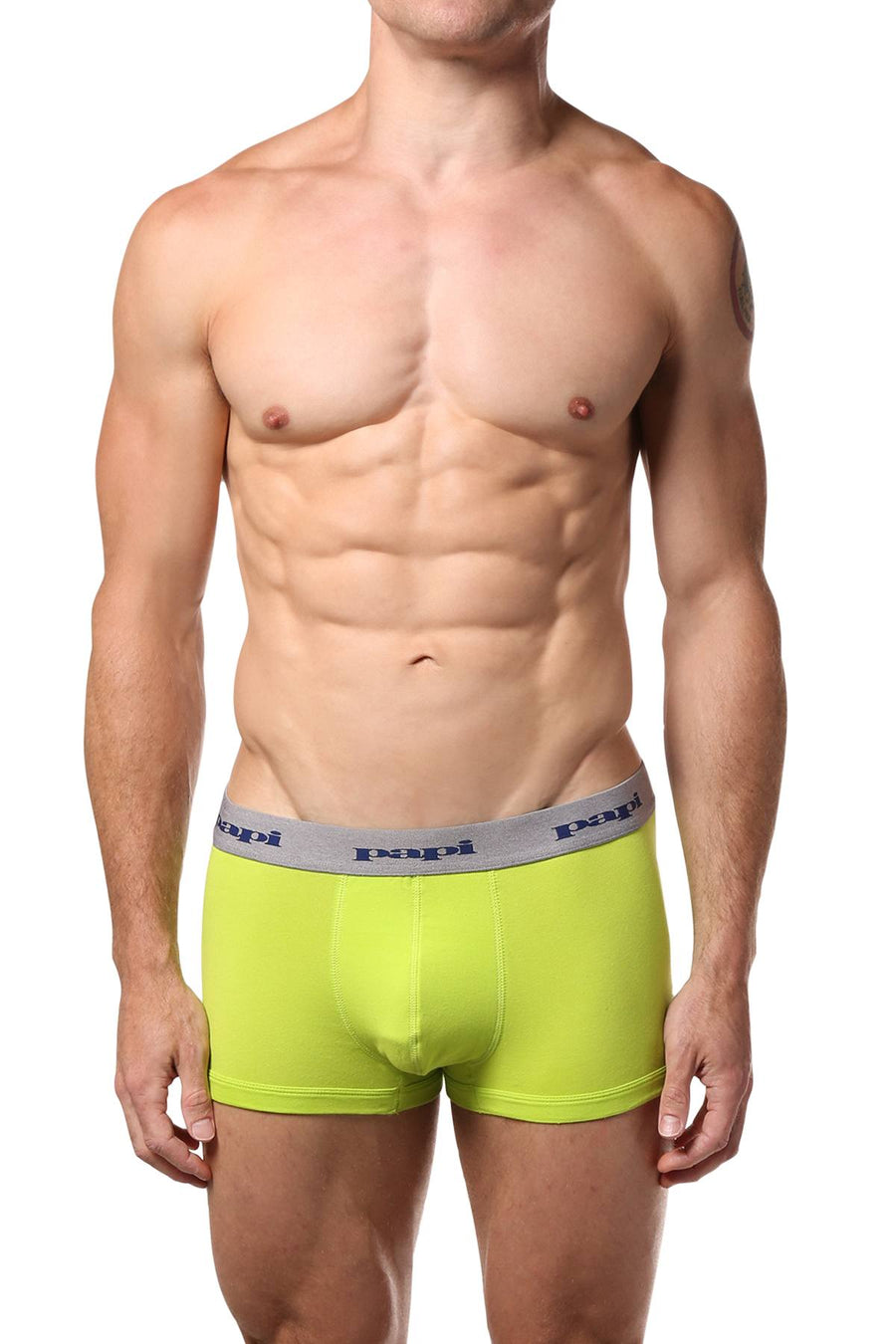 Papi Lime/Blue/Grey-Stripe Brazilian Trunk 3-Pack