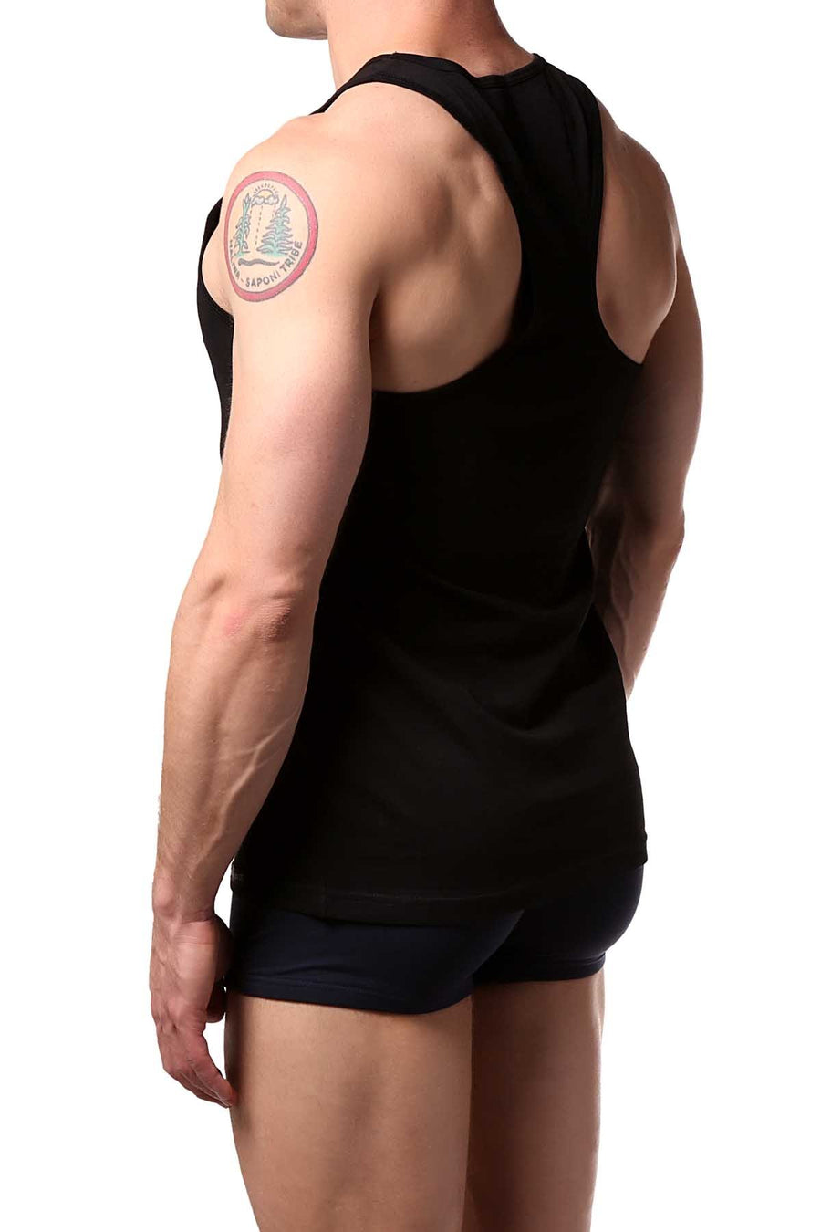 Doreanse Black Athletic Racer-Back Tank