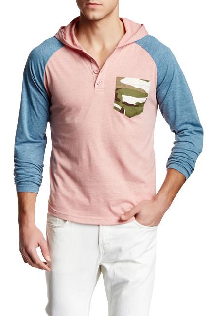 Filthy Etiquette Peach Henderson Henley Hoodie
