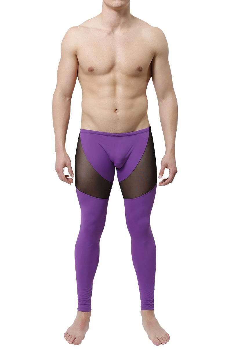 CheapUndies Purple Mesh Panel Performance Tights