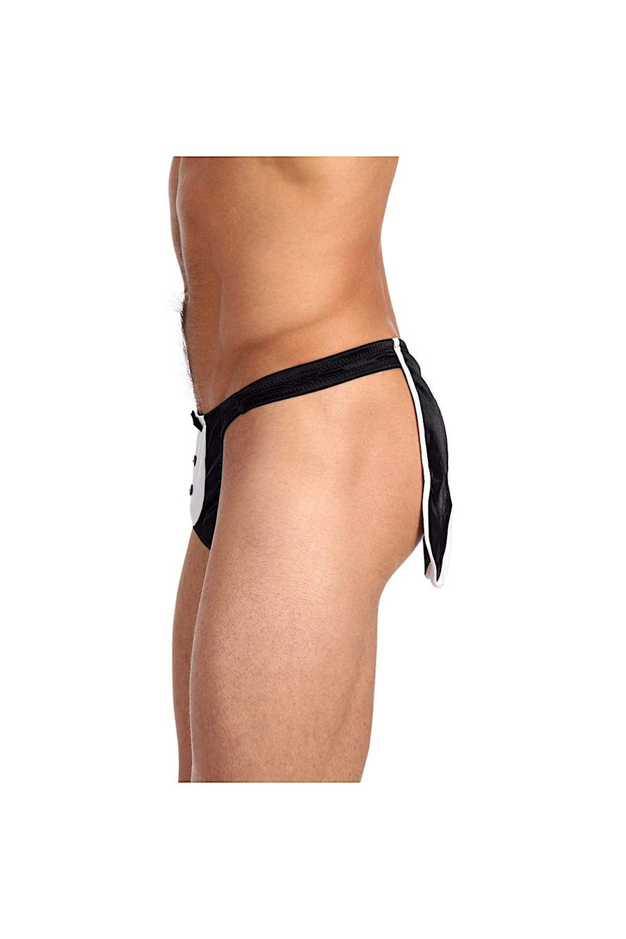 Gregg Homme Black Tuxedo Satin Knit Thong