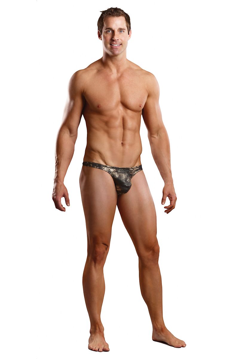 Male Power Gold/Black Enchanted Forest Bong Thong
