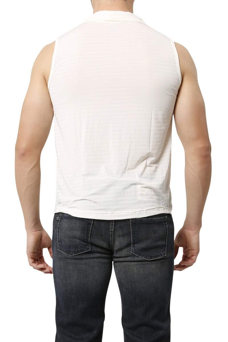 P.O.V. Ivory Toga Sleeveless Shirt