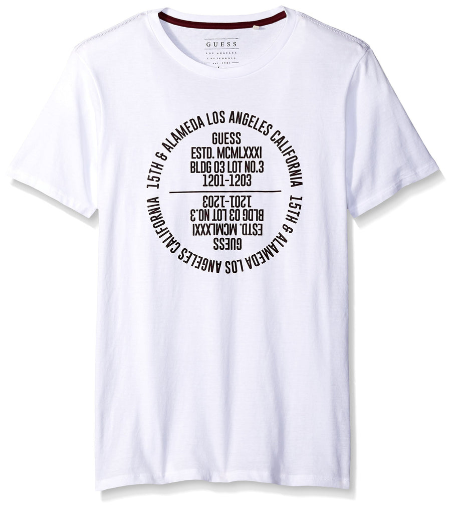 GUESS Round Logo T-Shirt True White L
