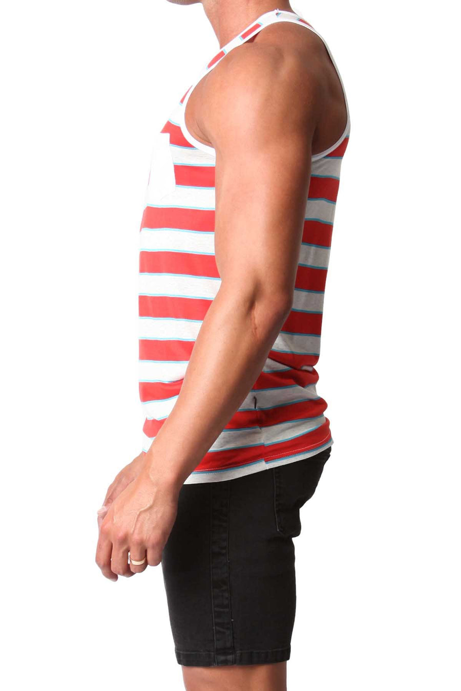Timoteo Red & White Oceanside Tank