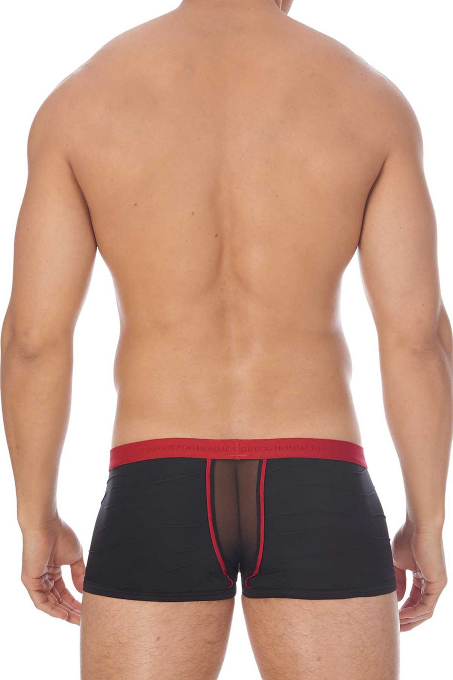 Gregg Homme Black Cheeky Mesh C-Ring Boxer Trunk