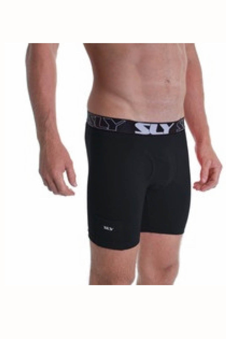 Sly Black Solid Boxer Brief - Long