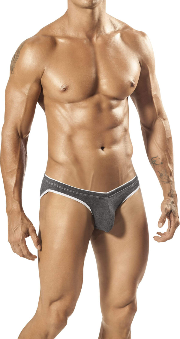 PPÜ Gray/White-Contrast Bikini Brief