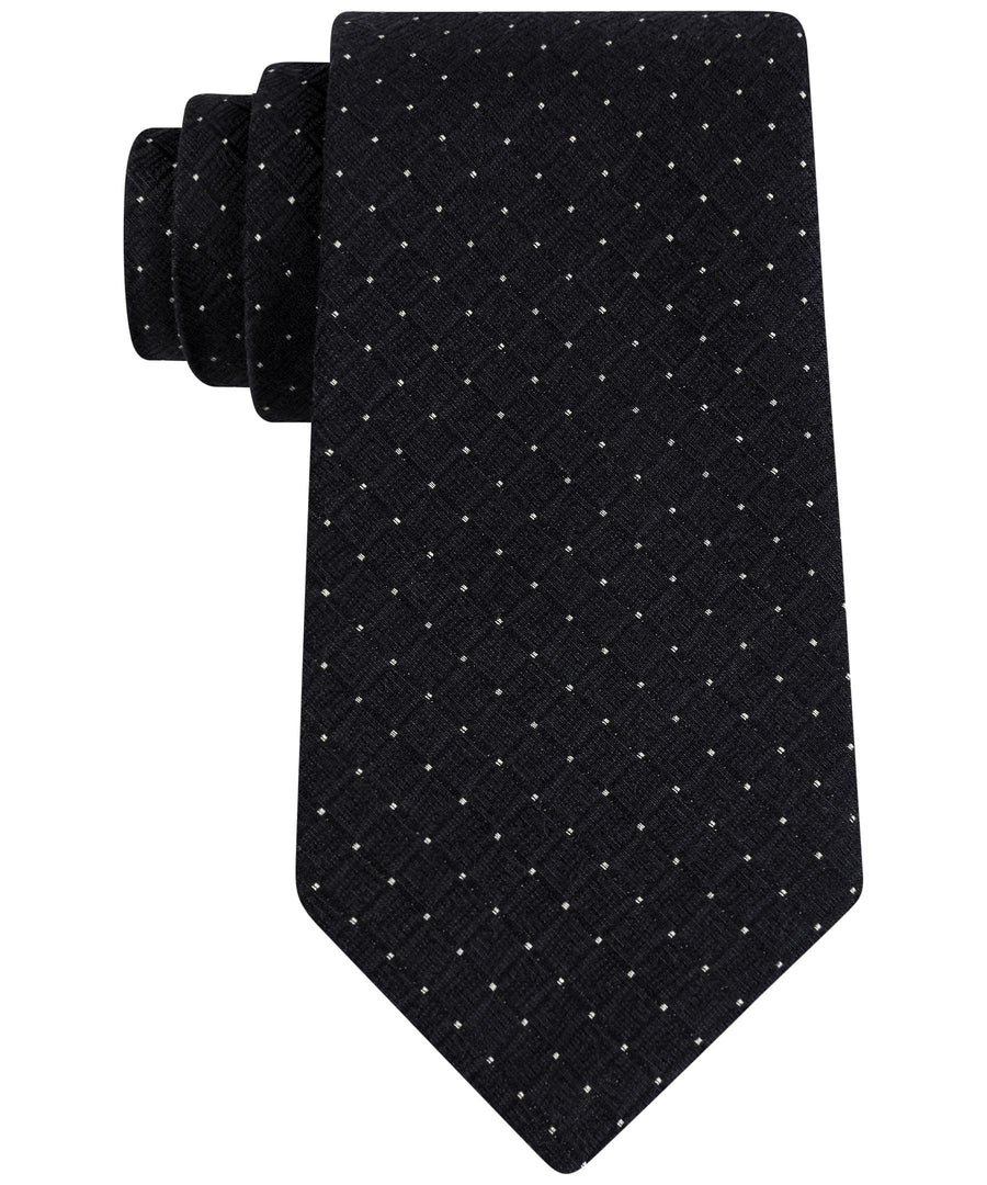 Calvin Klein Gold Glimmer Grid Tie Black One Size