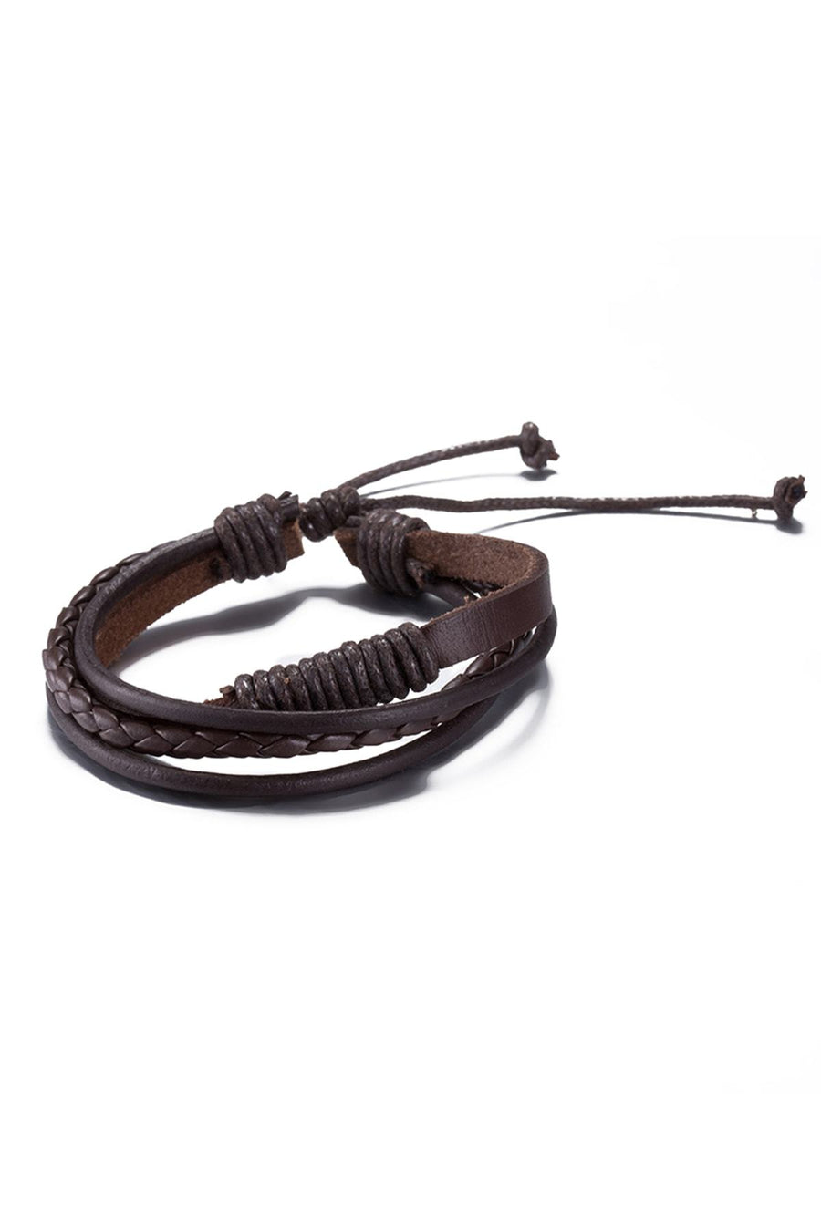 Brown Vintage Fashion Strap Leather Rope Wristband Bracelet