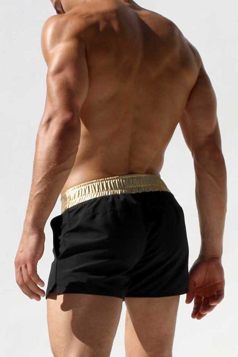 Rufskin Black & Gold Delon Microfiber Swim Shorts
