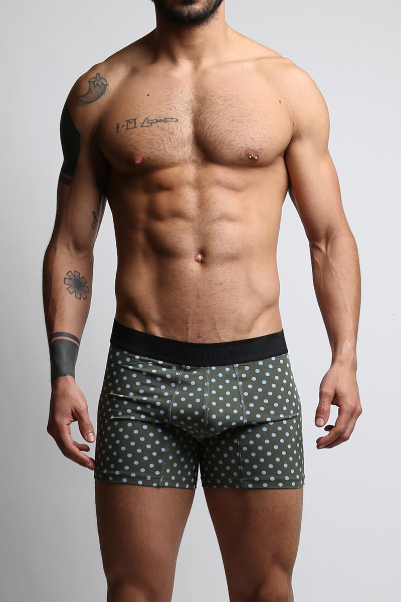 Mosmann Green & Blue Polka Dots Long Boxer