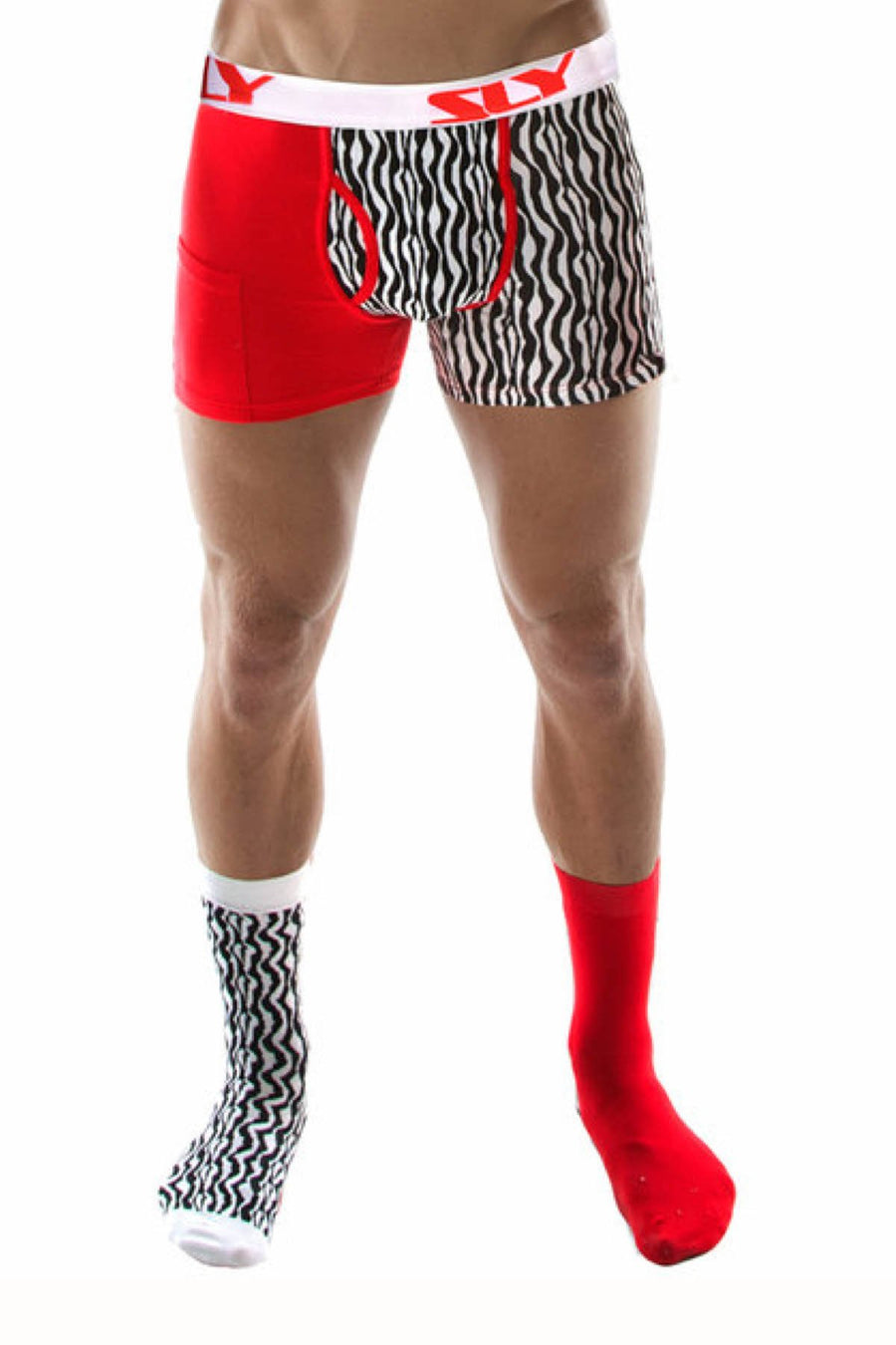 Sly Red & Black Urban Zoo Boxer Brief & Sock Pack