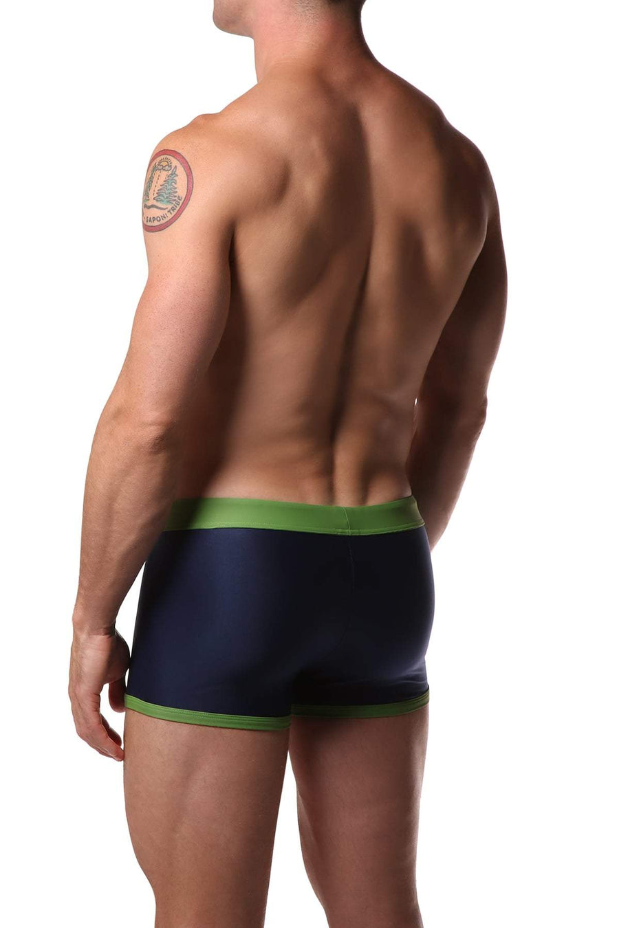 Kine Navy & Green Swim Trunks