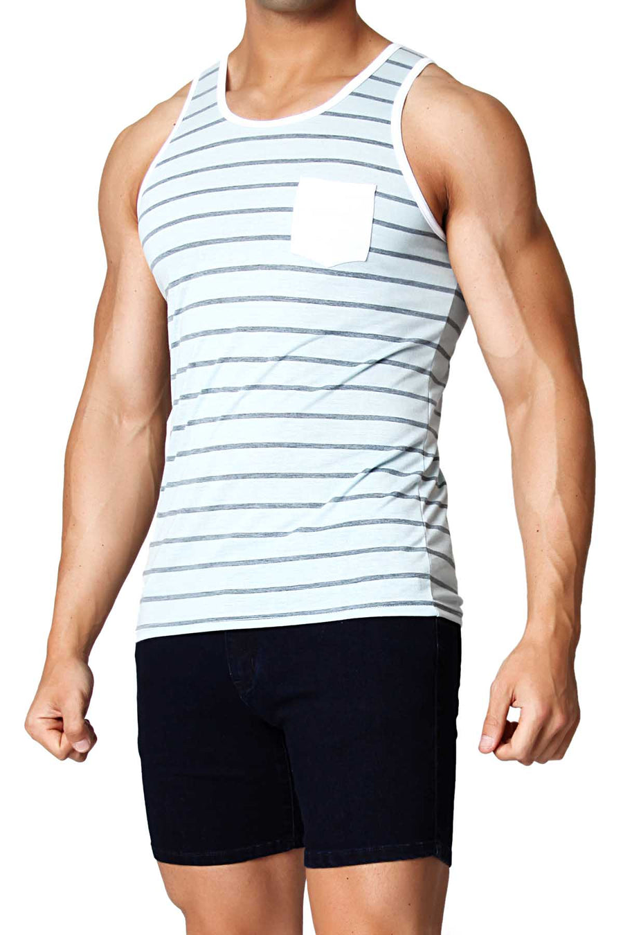 Timoteo Grey & Blue Oceanside Tank