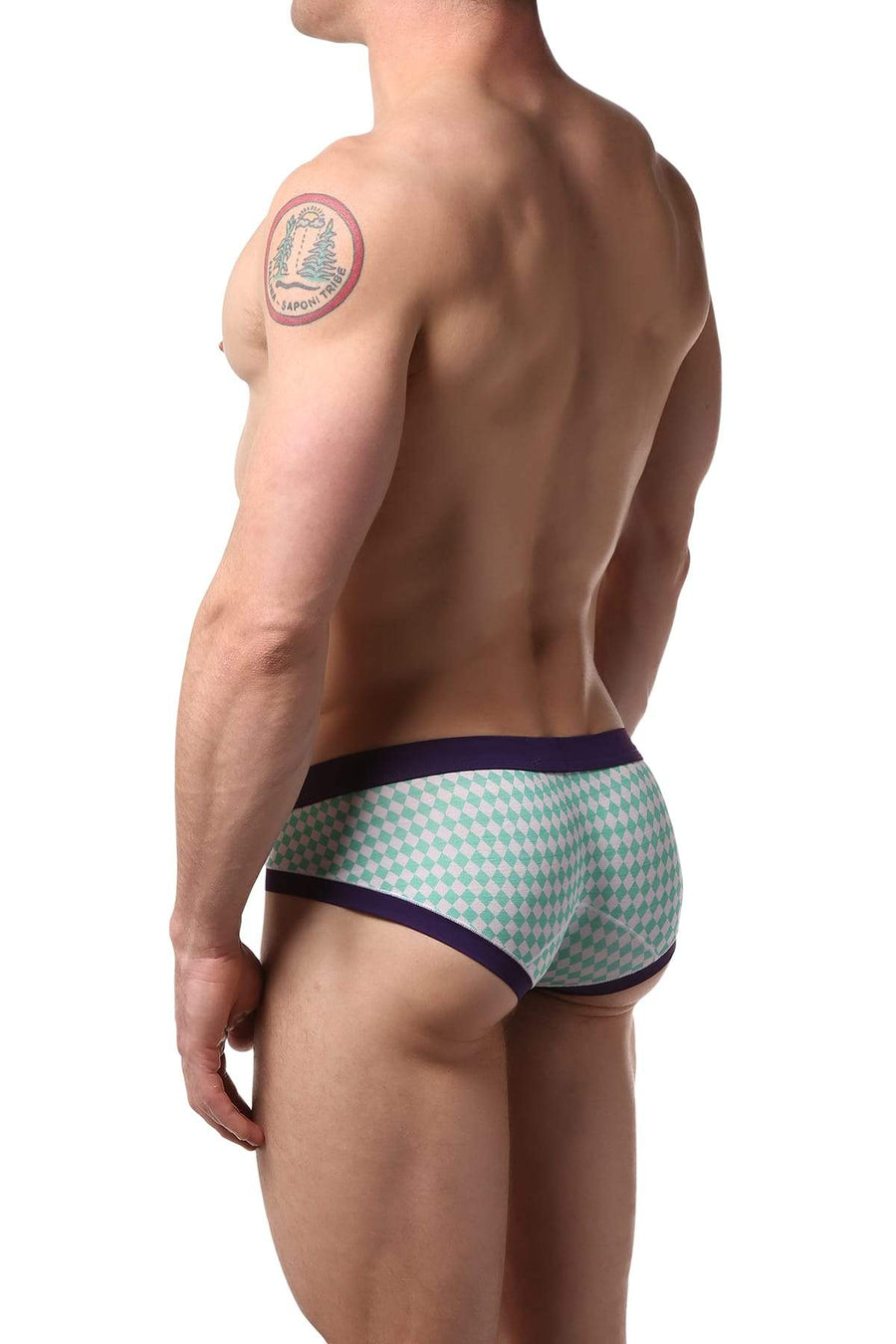 Manview Purple Checkered Brief