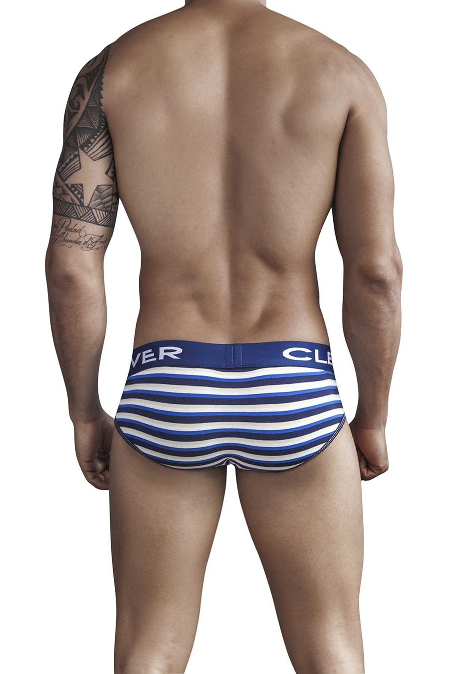 Clever Dark Blue Navajo Code Piping Brief