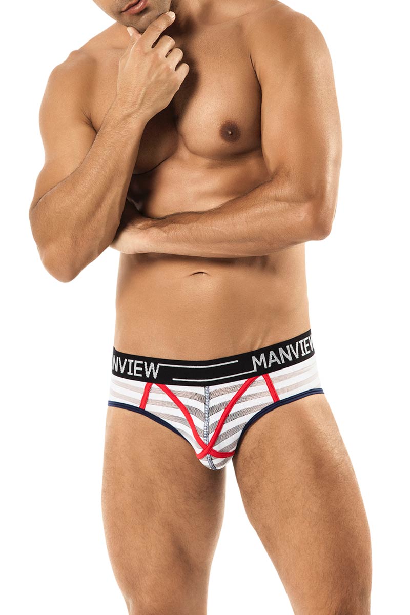Manview White Sheer Bar Brief
